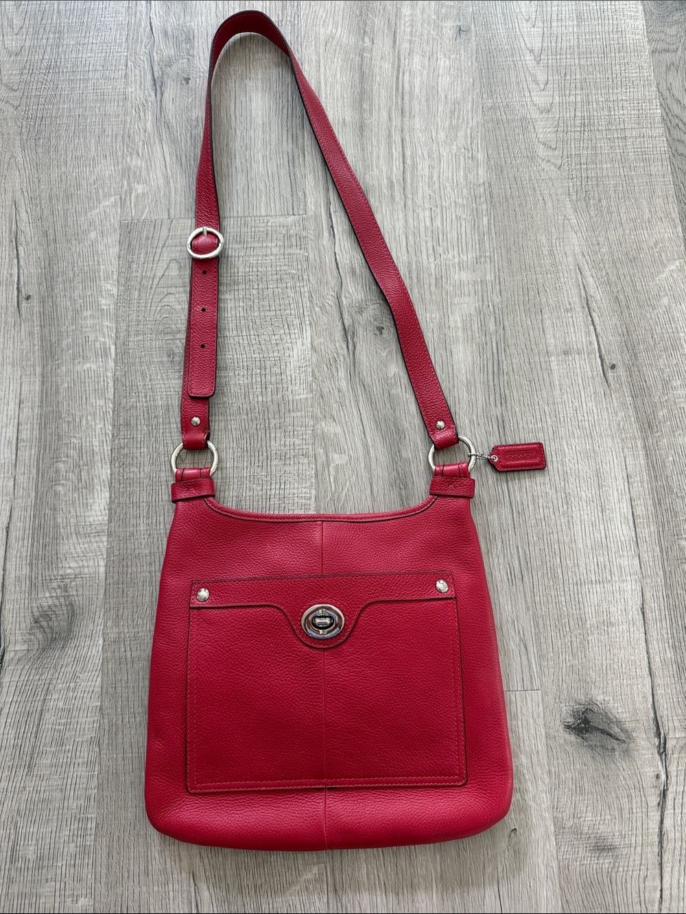 Coach Red Leather Penelope Crossbody Bag